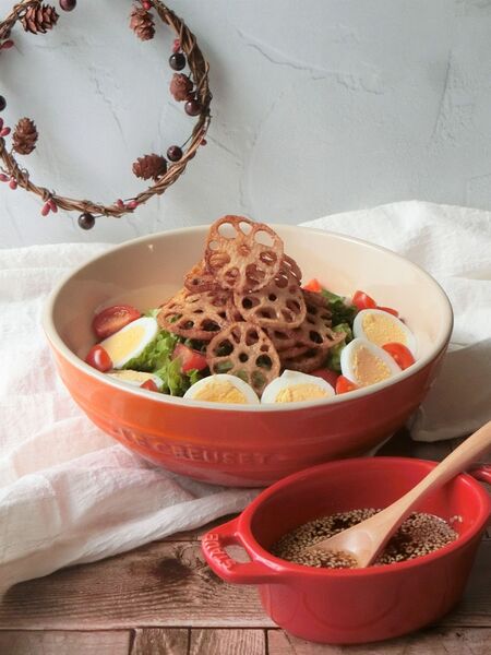 れんこんチップのツリーサラダ