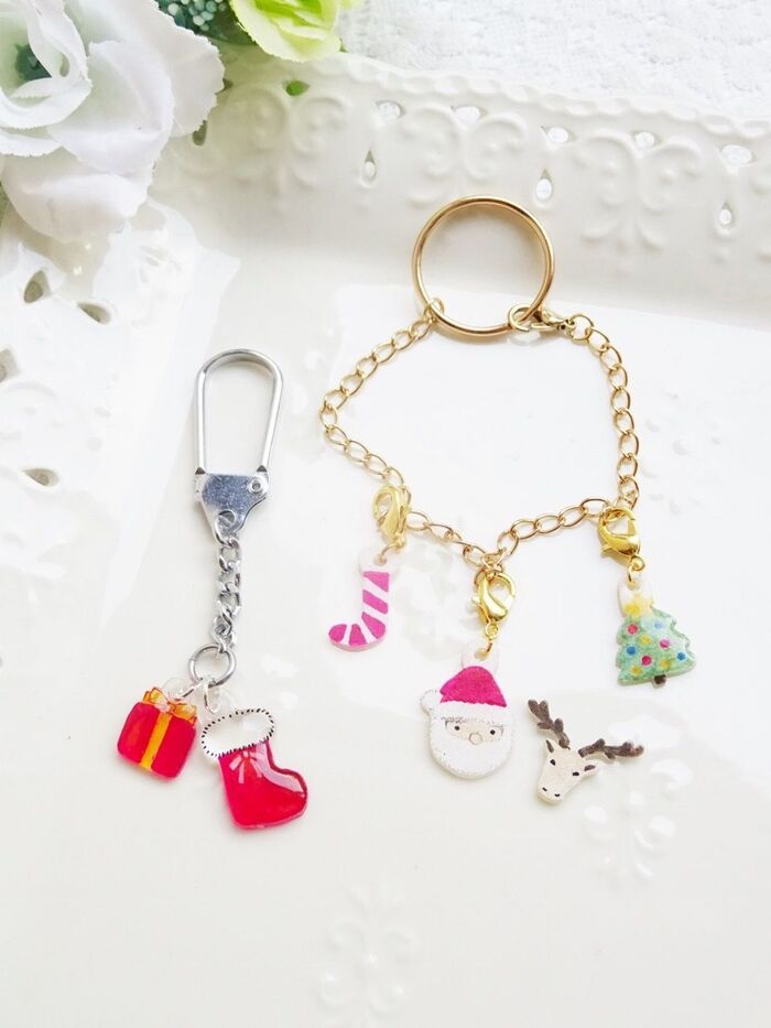 (制作例)丸カンをアクセサリーパーツとつなげてみました
