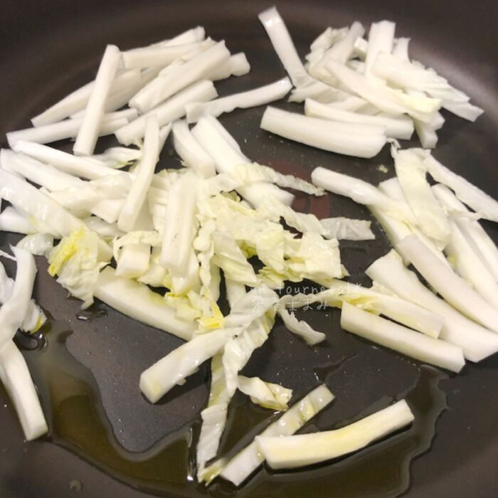 ③白菜を炒めるときは、焦がさないように!