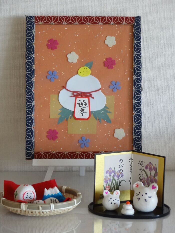🎍お正月飾り🌸~額に鏡餅をデザイン🖼~