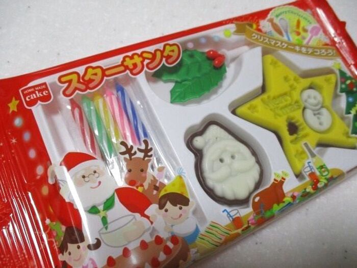 クリスマスケーキにも♪お子様喜ぶ♡星とサンタのチョコ~!(キャンドル付き)