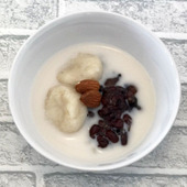 美容と健康をサポート!雑穀レシピ♪【豆腐白玉デトッ穀ぜんざいのアーモンドミルク仕立て】