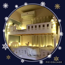 クリスマス用のライトを活用して子供の早寝に役立ててみました。