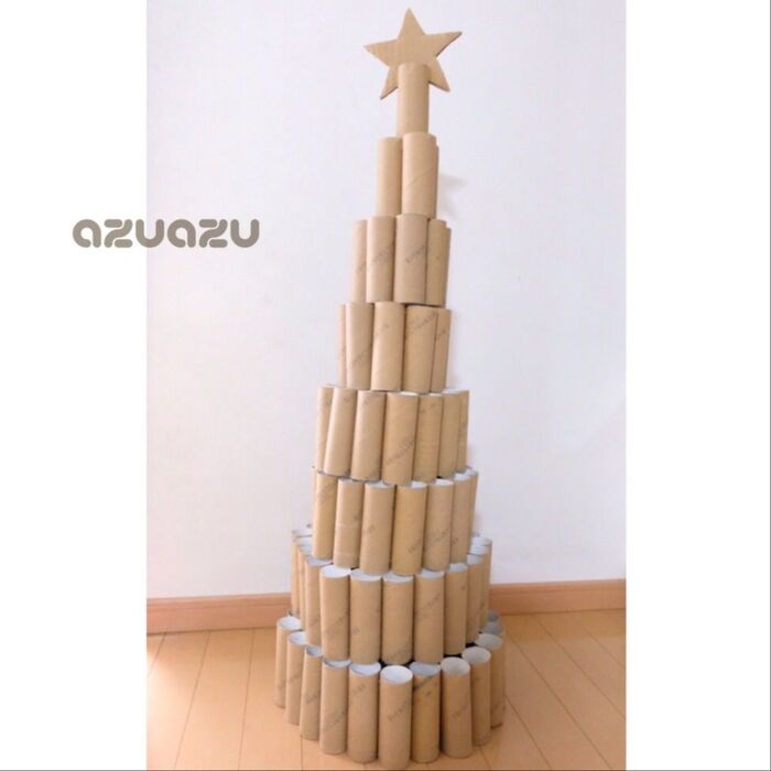 リサイクルアート☆ペーパー芯でクリスマスツリーはいかが?