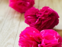 カンタン♪ときめきハンドメイド♪  **ハートなペーパーポンポン&ペーパーファン**