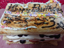 簡単、もちパパじじいの作るeasyミルフィーユ /// 孫の誕生日