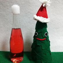 フェルトで作るツリー型ワインボトルカバー