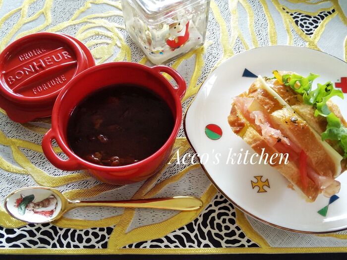 前夜のディナー 牛すじビーフシチューを添えました!