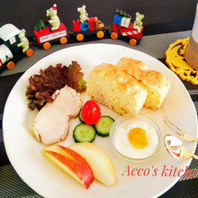 簡単!ホットケーキミックスで作るパンで🎄クリスマスのブランチ作った〜♡その①