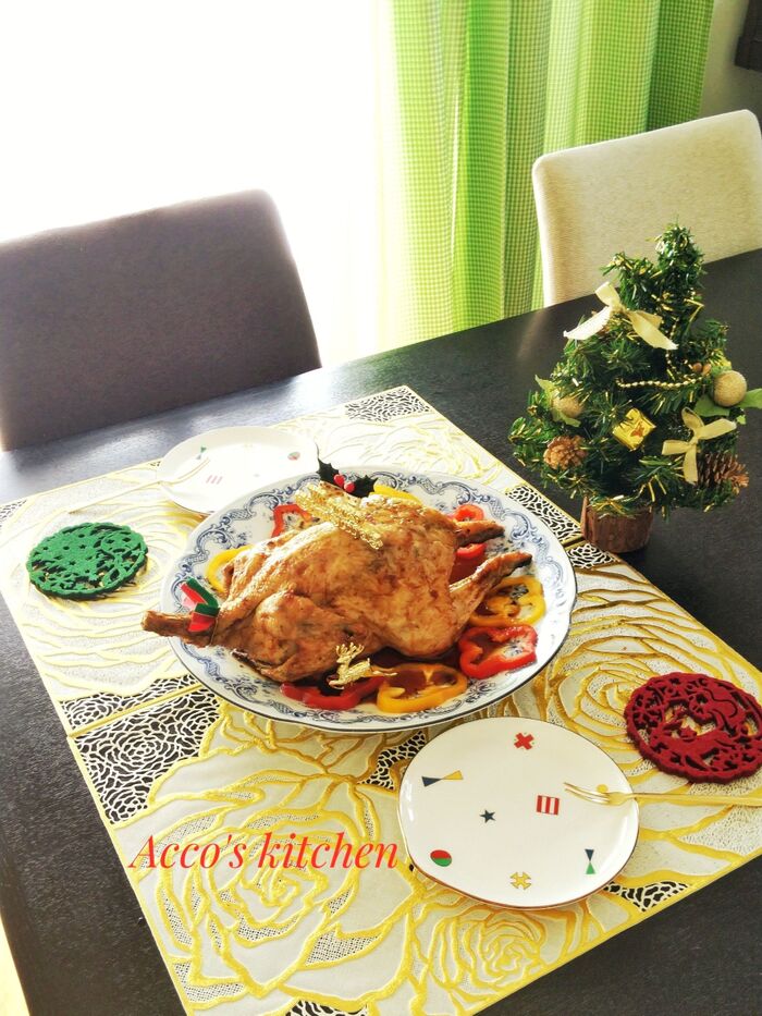 ♡クリスマスの食卓にローストチキンのある風景♡