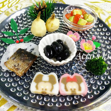 ♡ねずみ年のおせち ワンプレート♡ ガラス皿に盛りつけてみた