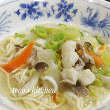 『牛ホルモン塩鍋』を リメイク! ♡牛ホルモン塩ラーメン♡