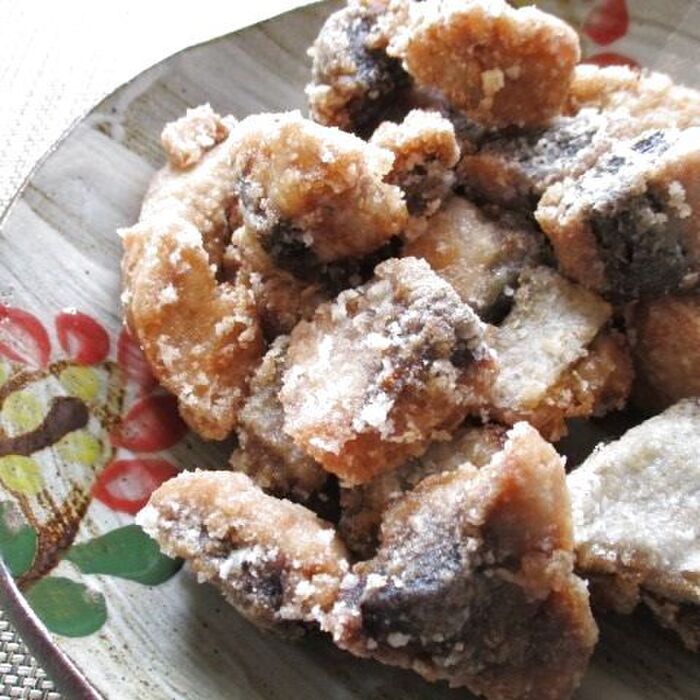 子供喜ぶ♡フライパン1つで!まぐろのスキミでまぐろ竜田揚げ~!♪(今回冷凍しためじろも加える)