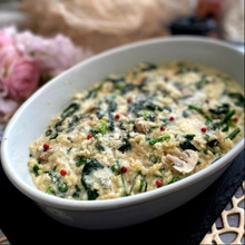 レンジで簡単!ほうれん草とゴルゴンゾーラのもち麦リゾット