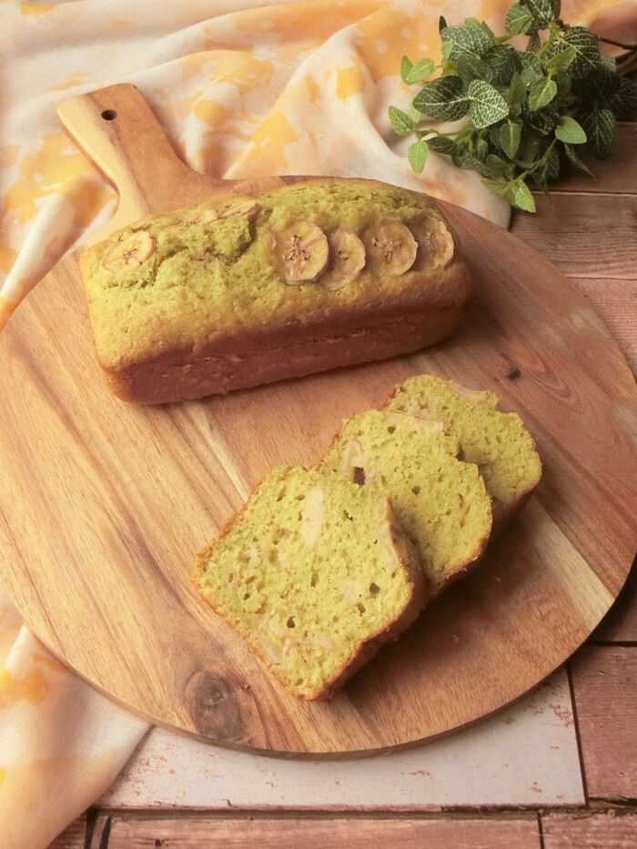 たっぷりバナナと抹茶のパウンドケーキ