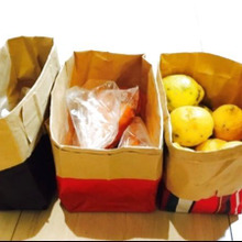 紙袋で野菜室を種類別収納