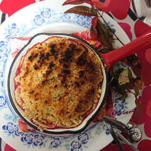 【試してみた】バター無し~あったかスイーツ!リンゴとバナナのクランブル