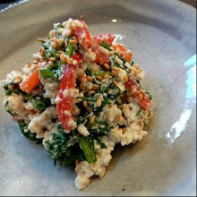 彩り鮮やか春菊とパプリカの白和え