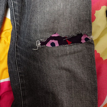 簡単かわいい !!マリメッコのはぎれ「四角く貼るだけ」ぼろ隠し