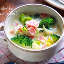 ♡ベーコンとブロッコリーの豆乳スープ♡【#ヘルシー#具沢山#簡単レシピ#時短】