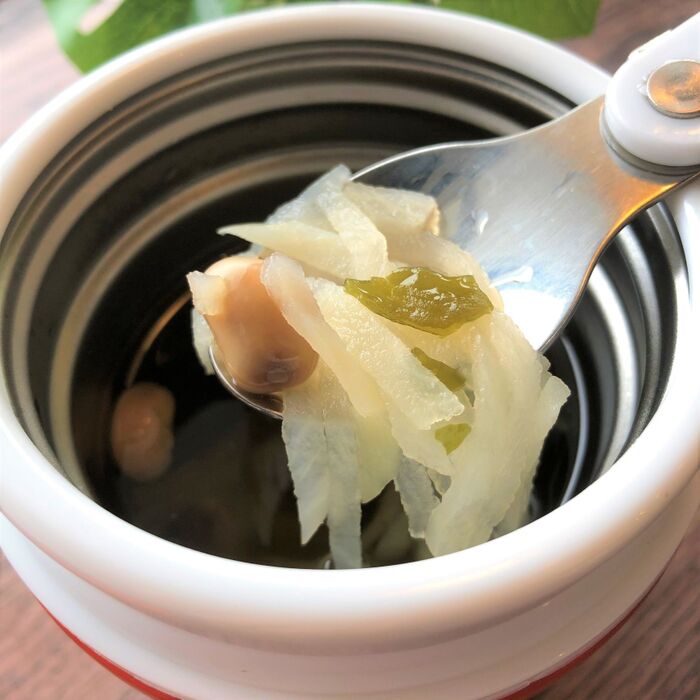 仕込み1分くらい♪煎り大豆と切干大根のジャースープ