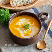 昆布だしで!人参のポタージュ。おかわりしたい美味しさ!