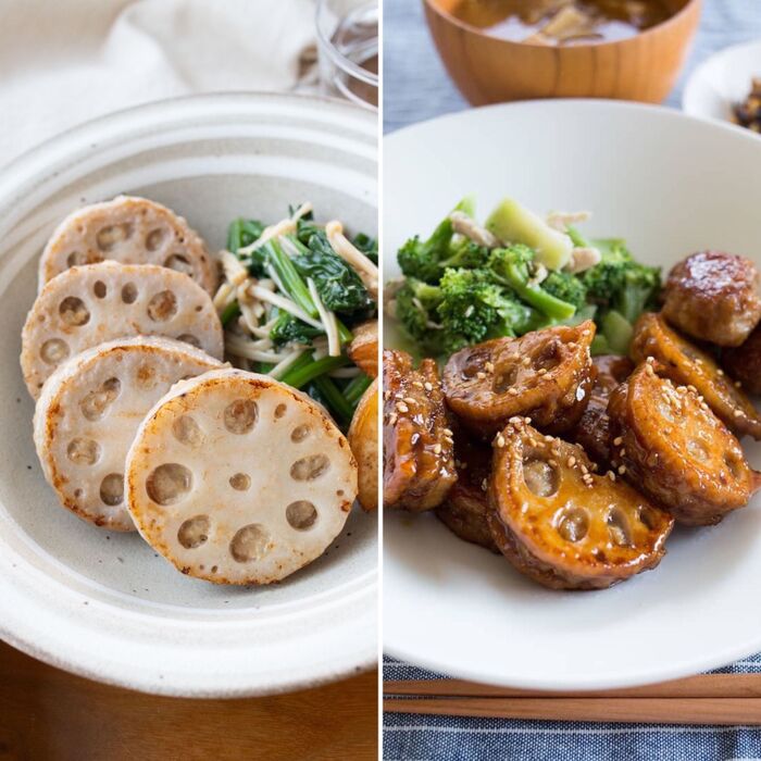 『味付けで楽しむ!れんこんのはさみ焼き』お弁当にも。