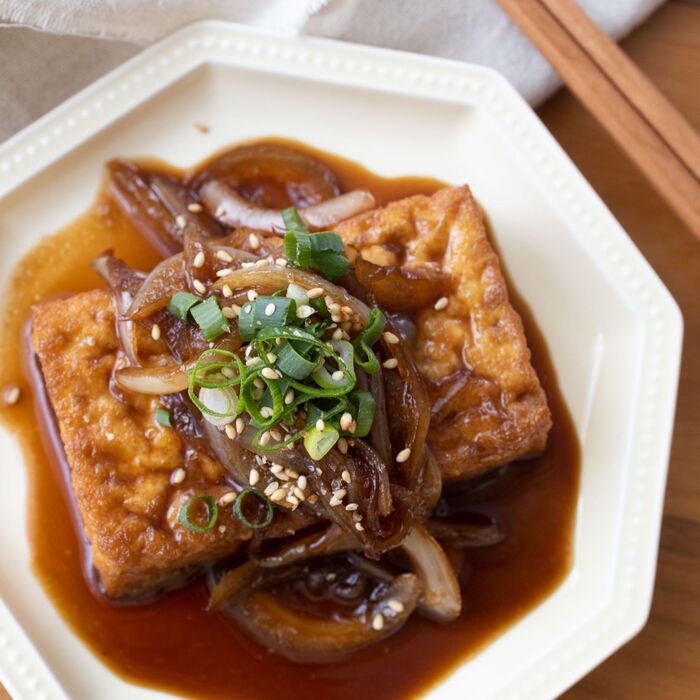 『厚揚げの生姜焼き』簡単。ご飯がすすむ!