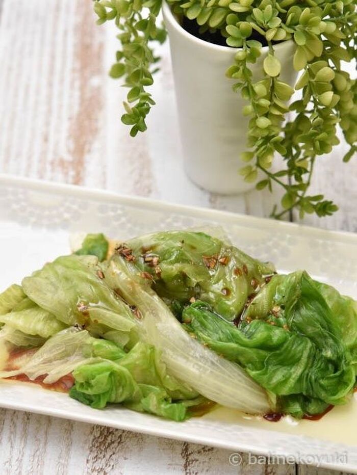 無限レタス!レタスがいくらでも食べられる「牡蠣醤油ガーリックオイルかけ」