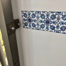 タイル柄マスキングテープで☆ベランダ目隠し板をデコ