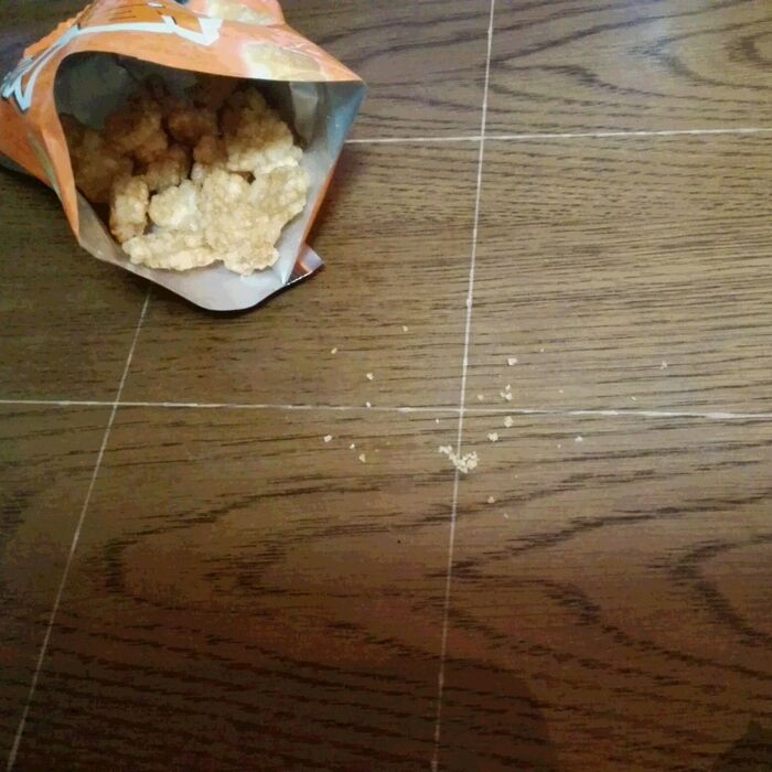 お菓子の食べこぼしは