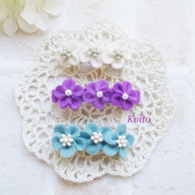 フェルトで作る小さなお花のバレッタ