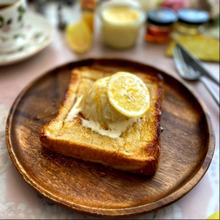 お手軽レモンバターでケーキのようなレモンバタートースト!バニラアイス添え