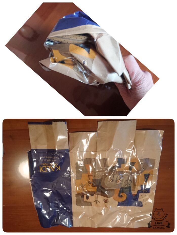 クロスで包み込めたら 一度丸めてクシャクシャにします。