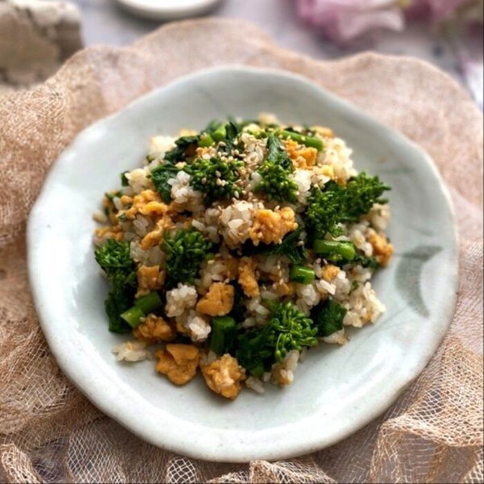 混ぜるだけで簡単!春の香り菜の花と炒り卵の混ぜご飯