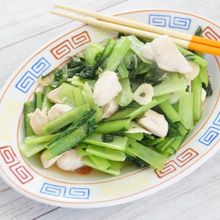 野菜不足解消に!!小松菜とササミのエスニック炒め