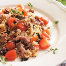 デリ風☆栄養バランスの良い野菜とお肉の玄米とナッツサラダ