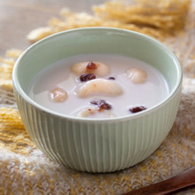 冷たくても美味しい豆腐入り白玉のミルク汁粉♪市販の餡で