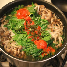 パスタソースで簡単鍋♡子供大好き明太子チーズ味♡