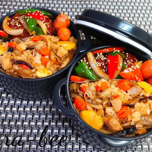 市販品を使って頑張りすぎない♪中華おこわ&甘酢肉団子弁当