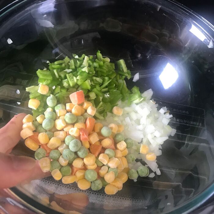 ケチャップピラフ作り