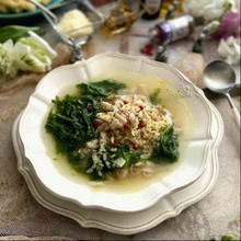 透明なスープがたまらない!イタリアンなエイヒレと玄米のスープ