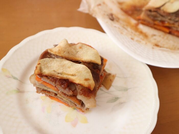りんごとお肉のミルフィーユ焼き