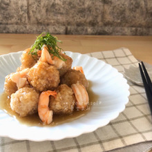 【玄米が苦手な方に‼】便秘解消効果に!玄米団子のえび生姜あん