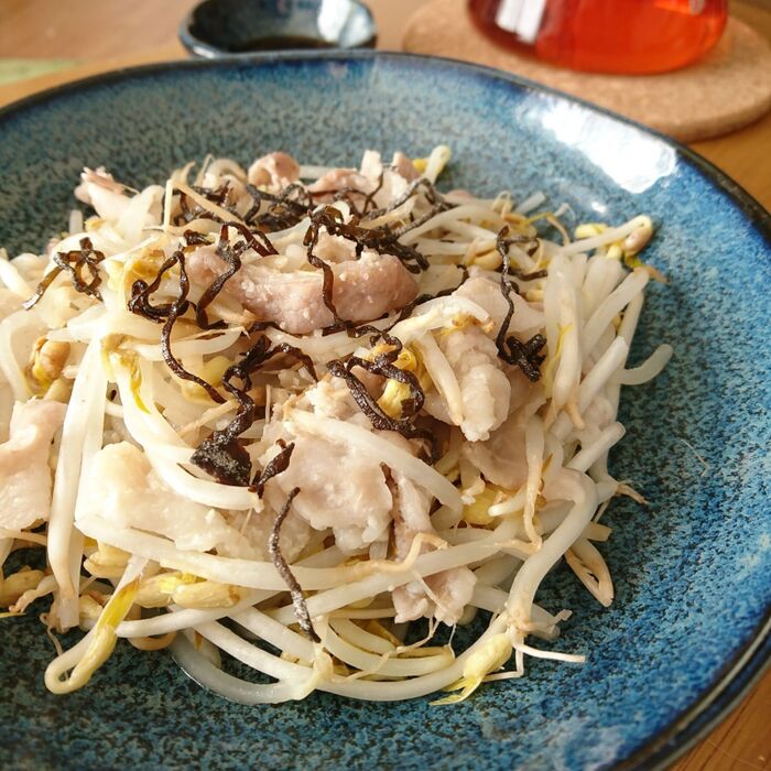 豚バラもやしのレンジ蒸し【包丁なし】