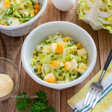 春キャベツとゆで卵のマヨサラダ。簡単!春の副菜♪