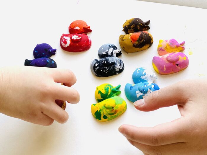6年使ったチビクレヨンが新品に⁉️自宅で簡単♡再生マーブルクレヨン