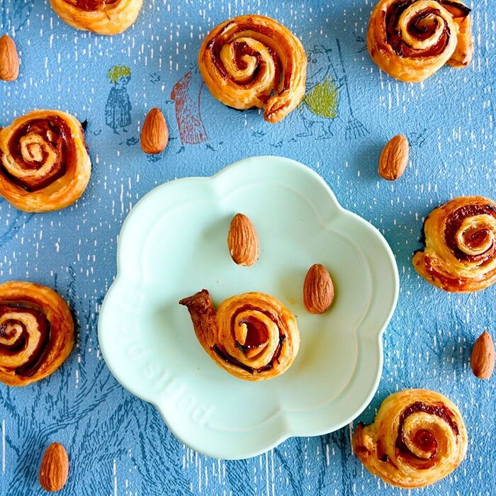 りんごと生ハムのくるくるパイ♡冷凍パイシート♡朝食にも【果物の副菜】