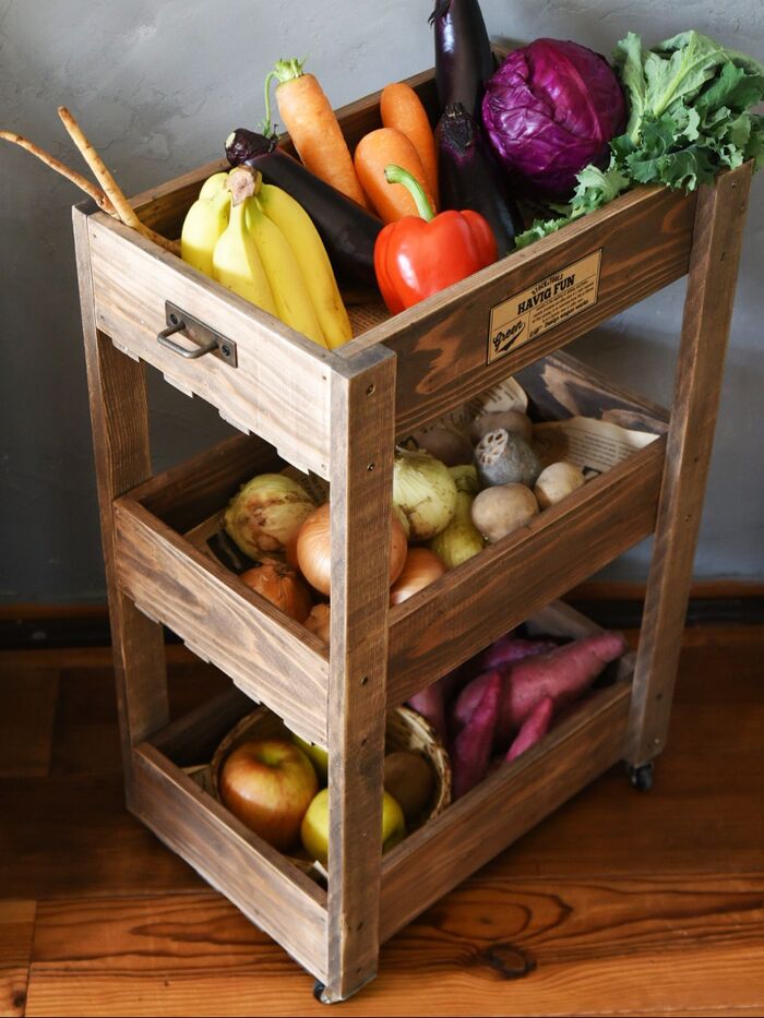 野菜をたっぷり”収納ワゴン”をDIY!