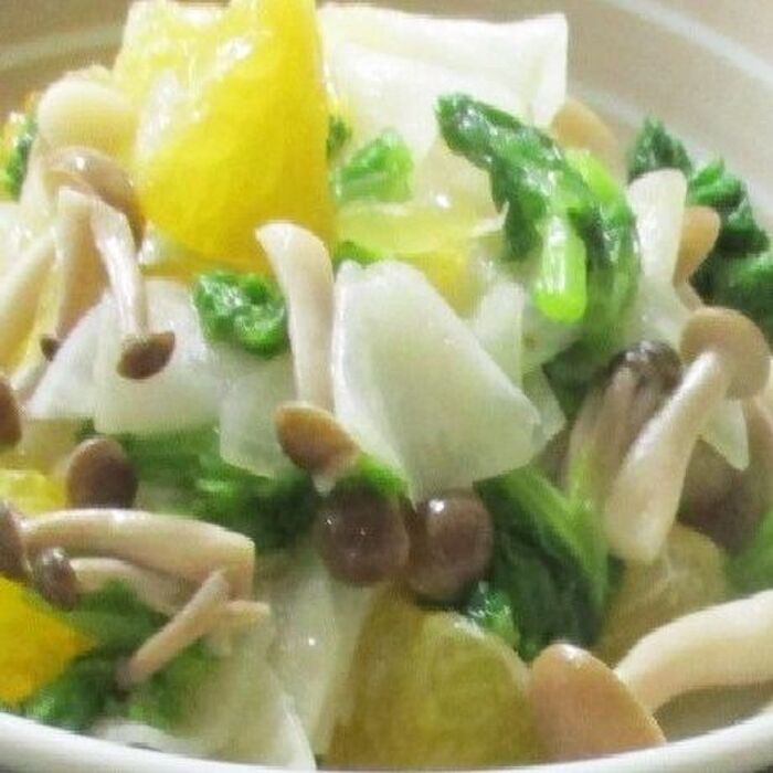 甘夏みかんとしめじの爽やかナムル